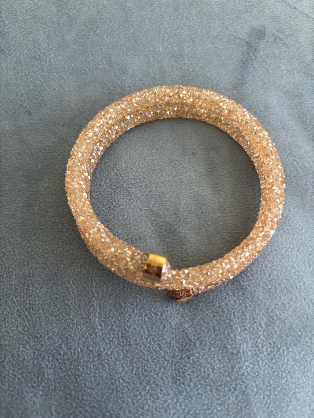 Swarovski Crytaldust Champagne / Gold Colored Double Wrap Bracelet - Women - Picture 2 of 10